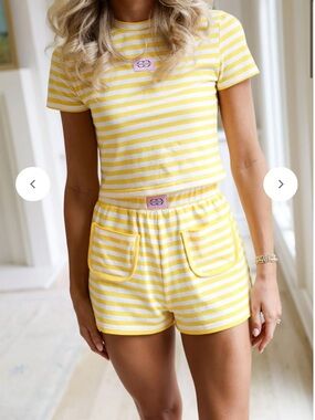 Cocolilys Sunbeam Striped Cap Sleeve Tee - Tee only!